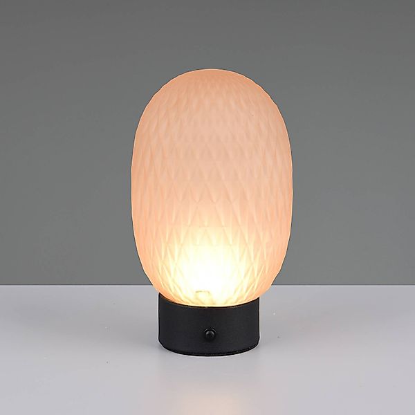 LED-Akku-Tischleuchte Facette, amber, USB, Glas günstig online kaufen