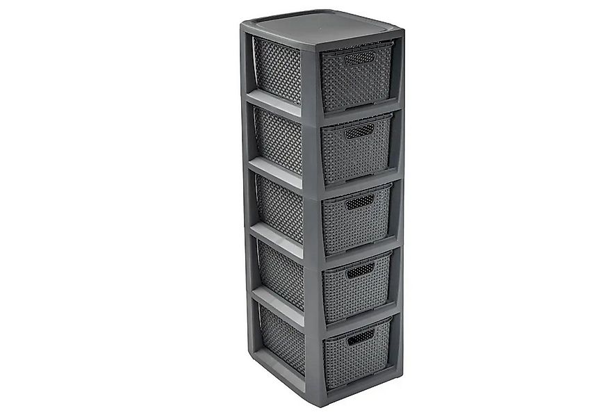 BranQ Regal 1728, Rattanregal mit 5 Körben günstig online kaufen