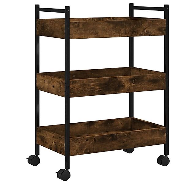 vidaXL Küchenwagen Küchenwagen Räuchereiche 50x30x70 cm Holzwerkstoff günstig online kaufen