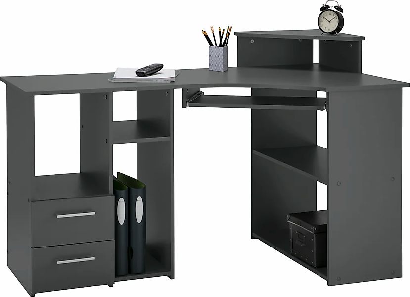 VOGL Möbelfabrik Schreibtisch "Sam", Eckschreibtisch, Tastaturauszug, Monit günstig online kaufen