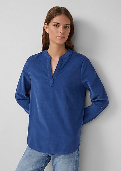 s.Oliver Langarmbluse Bluse Feincord-Bluse mit Turn-up und Raffung am Rücke günstig online kaufen