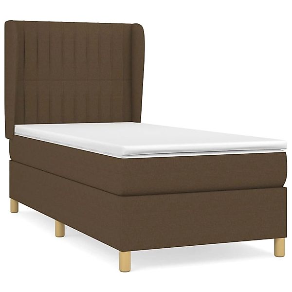 vidaXL Boxspringbett mit Matratze Dunkelbraun 100x200 cm Stoff1396717 günstig online kaufen