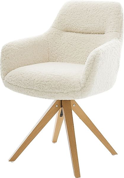 DELIFE Polsterstuhl Pejo-Flex, Holzgestell kantig Natur günstig online kaufen