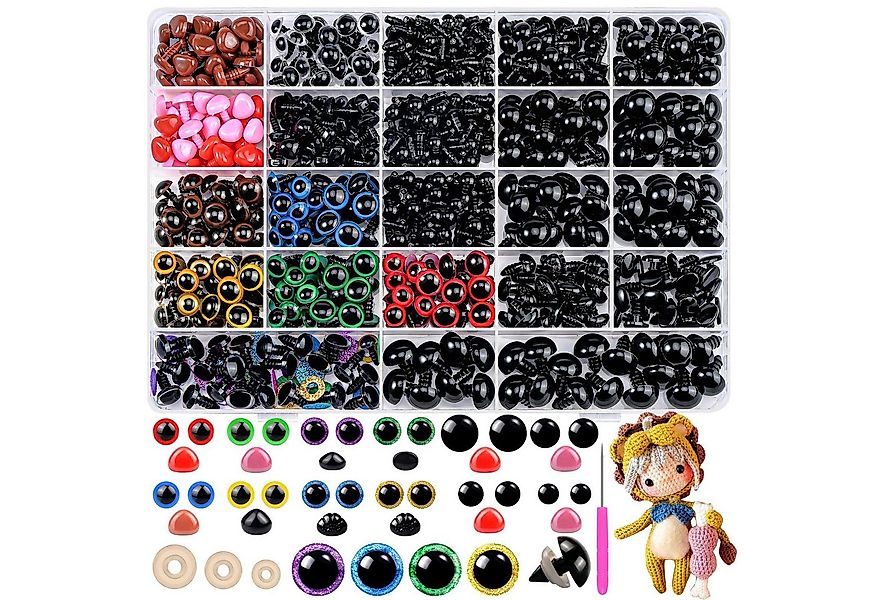 Coonoor Kuscheltier 1100 Stück Sicherheitsaugen und Nasen für Häkeltiere (B günstig online kaufen