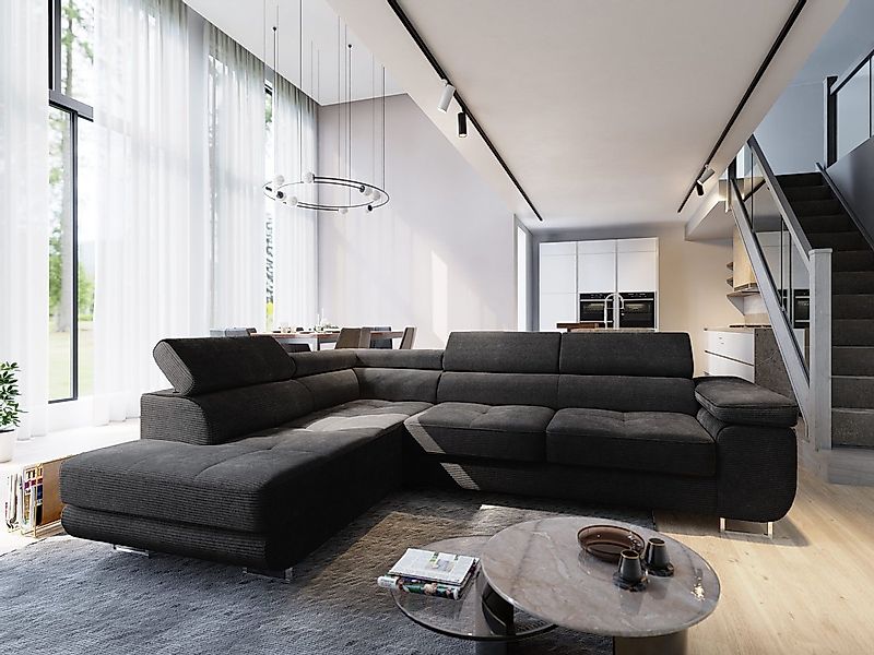 Masseno Ecksofa APIRO mit Schlaffunktion L-Form, Sofa mit Bettkasten günstig online kaufen