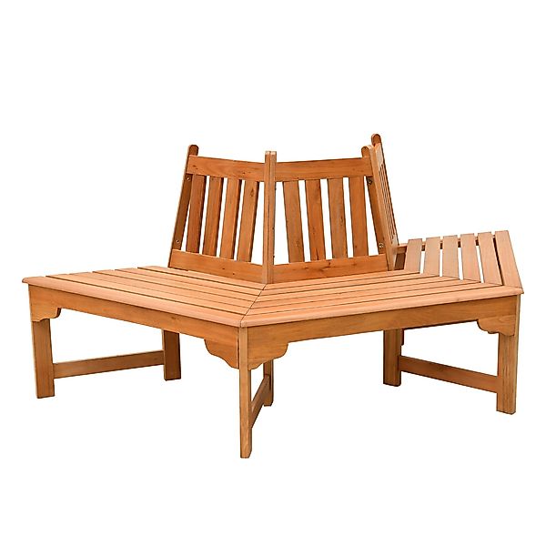 Spetebo Gartenbank Eukalyptus Baumbank halbrund geölt günstig online kaufen