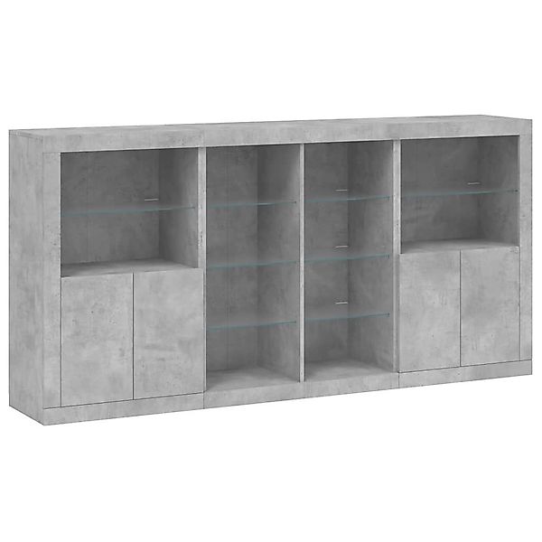 vidaXL Sideboard Sideboard mit LED-Leuchten Betongrau günstig online kaufen