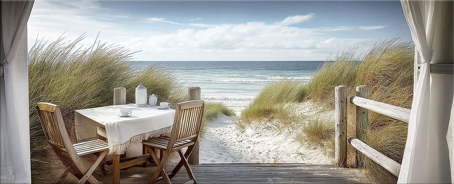 artissimo Glasbild Glasbild XXL 125x50 cm Strand & Meer Wandbild Bild marit günstig online kaufen