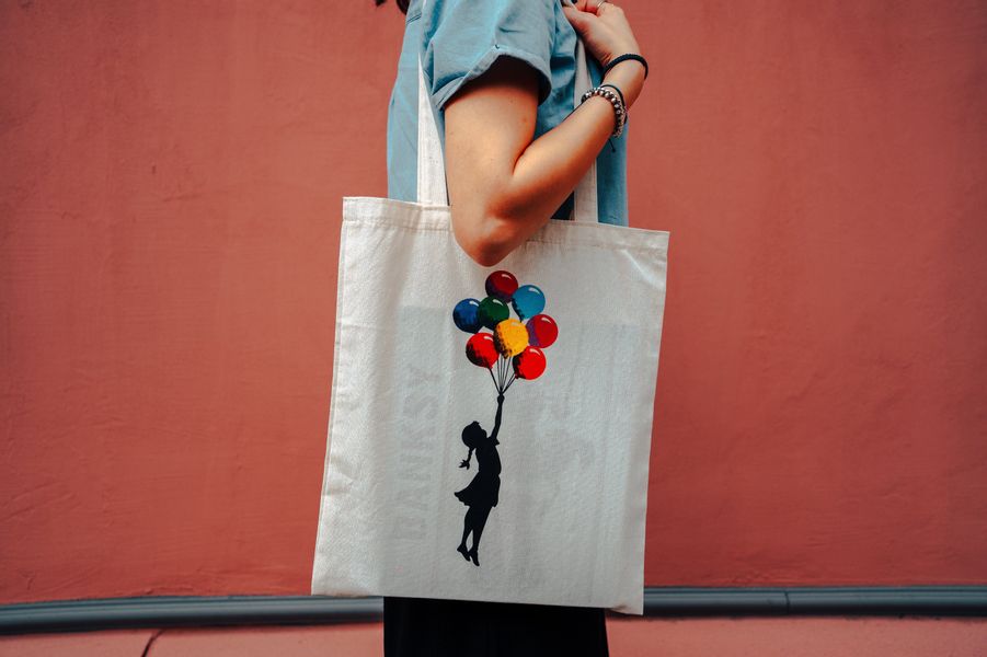 AvantgART Shopper Stoffbeutel Baumvolle, Jutebeutel, Banksy günstig online kaufen