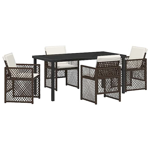vidaXL Garten Essgruppe 5-Tlg Braun Poly Rattan 3380631 günstig online kaufen