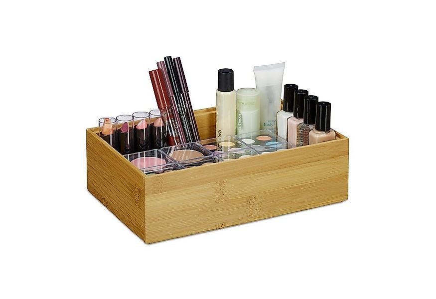 relaxdays Aufbewahrungsbox 4 x Ordnungsbox Bambus günstig online kaufen