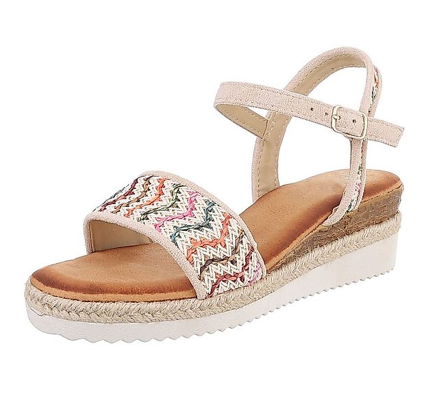 Ital-Design Elegante Sommer-Sandalen mit Wellenmuster und Absatz Plateausan günstig online kaufen