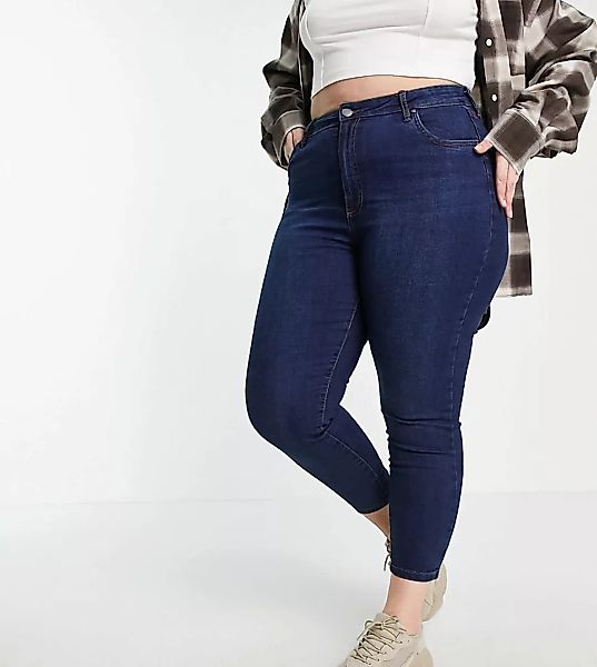 Cotton:On Curve – Enge Jeans mit hohem Bund in dunkler Waschung-Blau günstig online kaufen