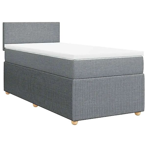 vidaXL Boxspringbett mit Matratze Hellgrau 100x200 cm Stoff 3287360 günstig online kaufen