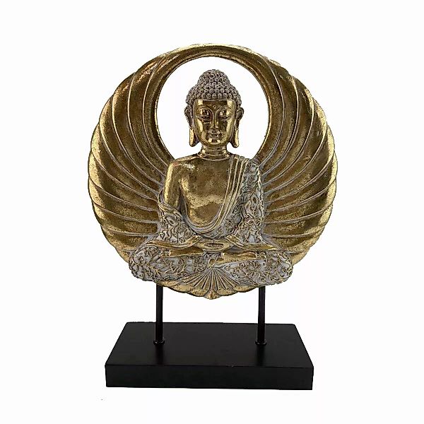 Deko-figur Dkd Home Decor Schwarz Golden Metall Buddha Harz Orientalisch (2 günstig online kaufen