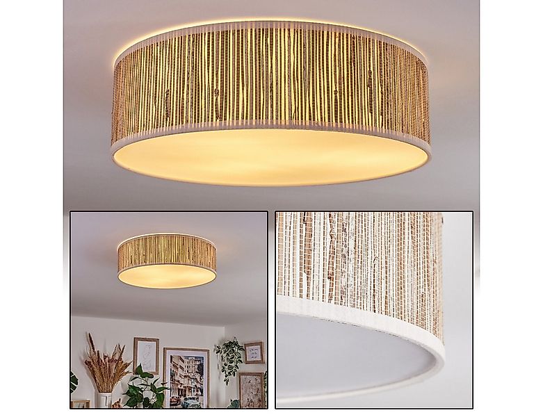 hofstein Deckenleuchte Deckenlampe aus Metall/Binstenstroh/Kunststoff in We günstig online kaufen