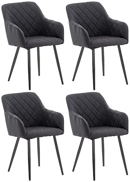 CLP Küchenstuhl Shila (4er Set, 4 St), Metall, Samt/ Stoff, mit Armlehnen günstig online kaufen