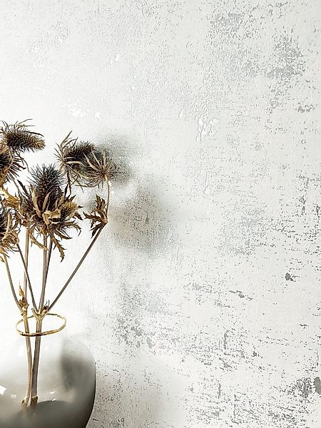 Newroom Vliestapete Kiba White Tapete Betonwand Beton,Zement,Metallic, Weiß günstig online kaufen