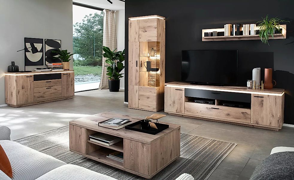 uno Sideboard  Kataros ¦ holzfarben ¦ Maße (cm): B: 171 H: 81 T: 44.0 Kommo günstig online kaufen