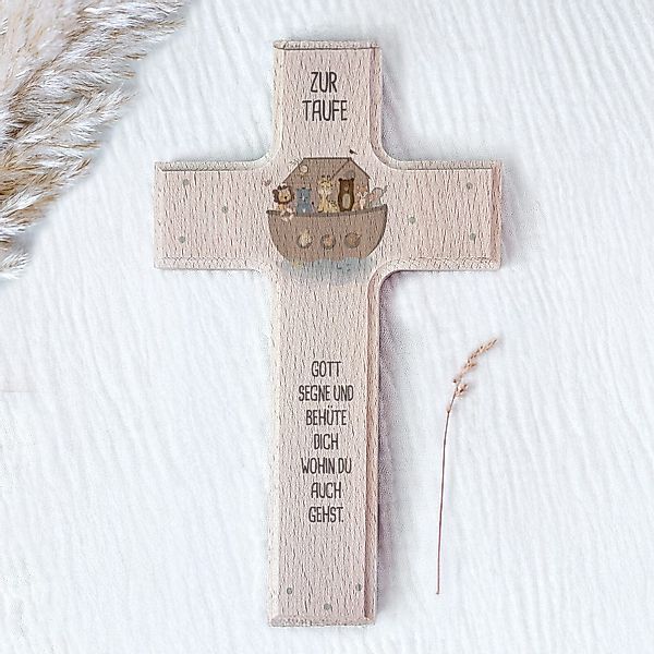 hellomini Wanddekoobjekt Taufkreuz Aquarell 15cm x günstig online kaufen