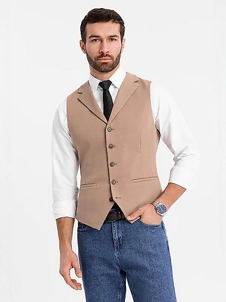 OMBRE Anzugweste Herrenweste mit Elastan und Revers günstig online kaufen