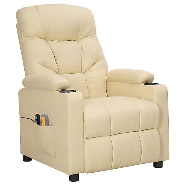 vidaXL Massagesessel Elektrisch Creme Stoff 3098836 günstig online kaufen