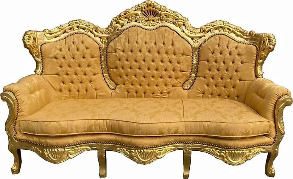 Casa Padrino 3-Sitzer Barock 3er Sofa Lord Gold Muster / Gold 184 x 81 x H. günstig online kaufen
