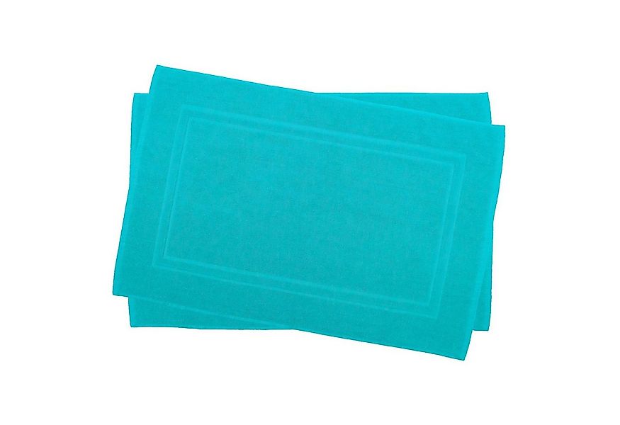 Julie Julsen Badematte 2-Badematte-Türkis-50 x 40 cm, Baumwolle, Doppelrahm günstig online kaufen