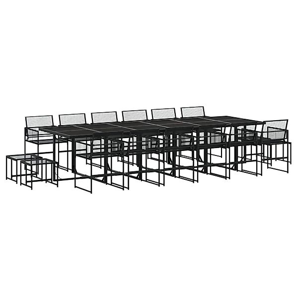 vidaXL 17-Tlg Garten-Essgruppe Schwarz Poly Rattan 3295057 günstig online kaufen