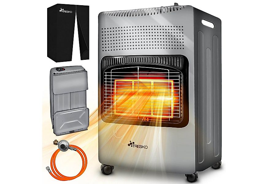 TRESKO Heizstrahler 4200 W Gasheizung + Abdeckung Gasheizer 3 Stufen Gasofe günstig online kaufen