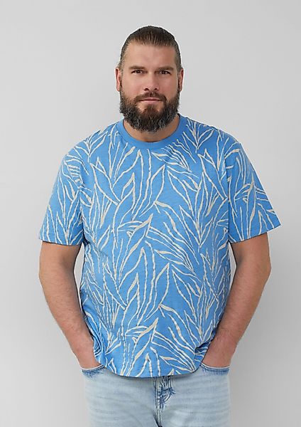 s.Oliver Kurzarmshirt Baumwoll-T-Shirt mit All-over-Print günstig online kaufen