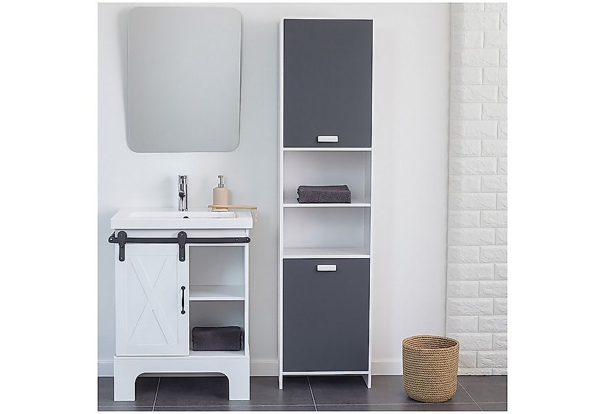 HTI-Living Badregal Hochschrank Badschrank Grau, Stück 1-tlg., Hochschrank günstig online kaufen