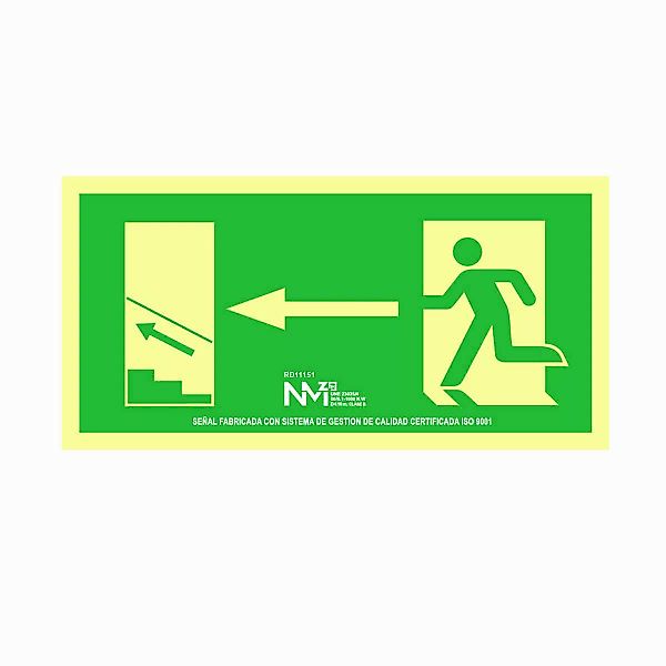 Schild Normaluz Evacuación Escalera Arriba Izquierda Pvc (32 X 16 Cm) günstig online kaufen