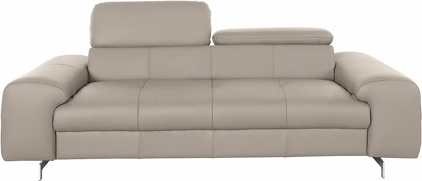 COTTA 3-Sitzer "Chef", Big-Sofa mit Kopfteilverstellung, edle Metallkufen günstig online kaufen