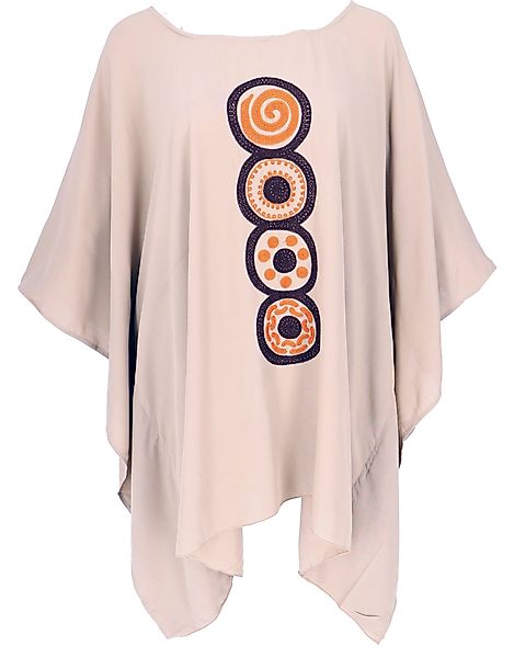 Guru-Shop Longbluse Besticktes Hippie Ponchokleid, Minikleid.. günstig online kaufen