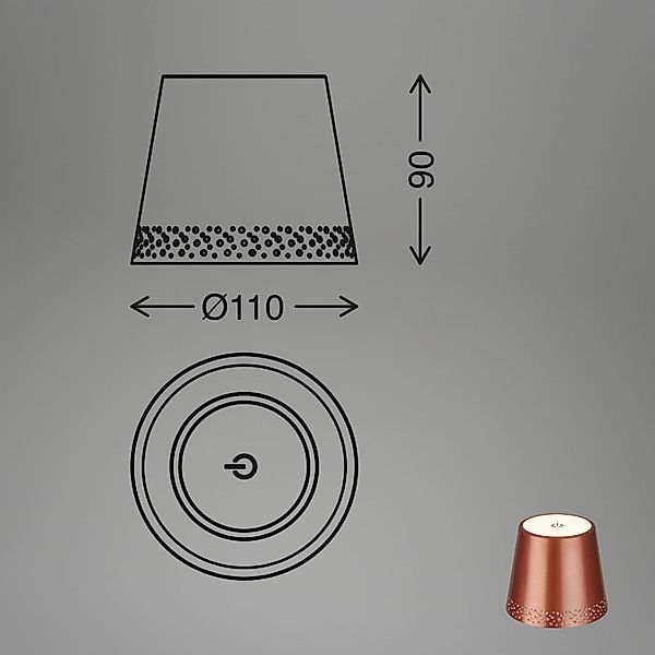 Brilo Akku-Flaschenlicht Flaska Kupfer-Matt 2,6W günstig online kaufen