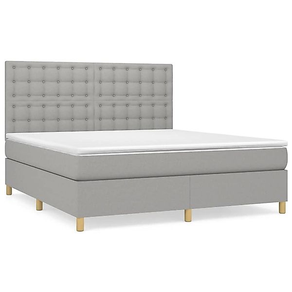 vidaXL Boxspringbett mit Matratze Hellgrau 160x200 cm Stoff 3142665 günstig online kaufen