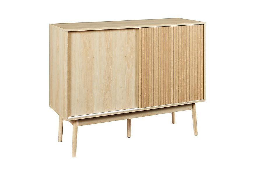 en.casa Sideboard, »Landskrona« mit 2 Schiebetüren 115x40x90 cm Eichenoptik günstig online kaufen