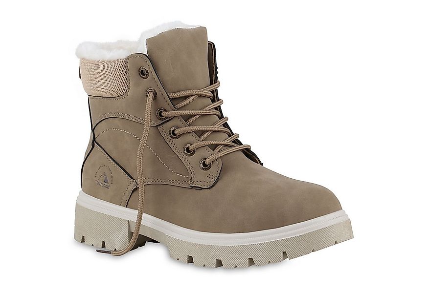 VAN HILL 841423 Stiefelette Damen Warm Gefütterte Worker Boots Stiefeletten günstig online kaufen