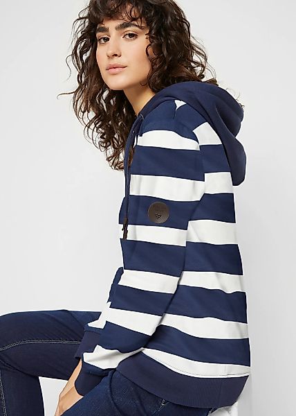 bonprix Kapuzensweatshirt, lockere Passform, gestreiftes Design, aus 100% B günstig online kaufen
