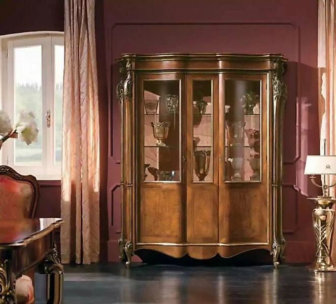 JVmoebel Vitrine Braun Vitrine Holz Luxus Wohnzimmer Möbel Glas Schrank Neu günstig online kaufen