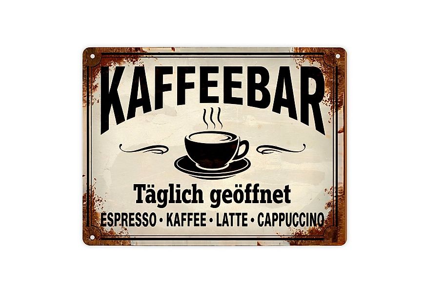 speecheese Metallschild Kaffeebar Metallschild XL in 21x28 cm im Vintage-St günstig online kaufen