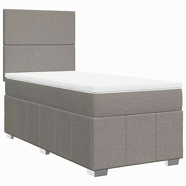 vidaXL Bett Boxspringbett mit Matratze Taupe 80x200 cm Stoff günstig online kaufen