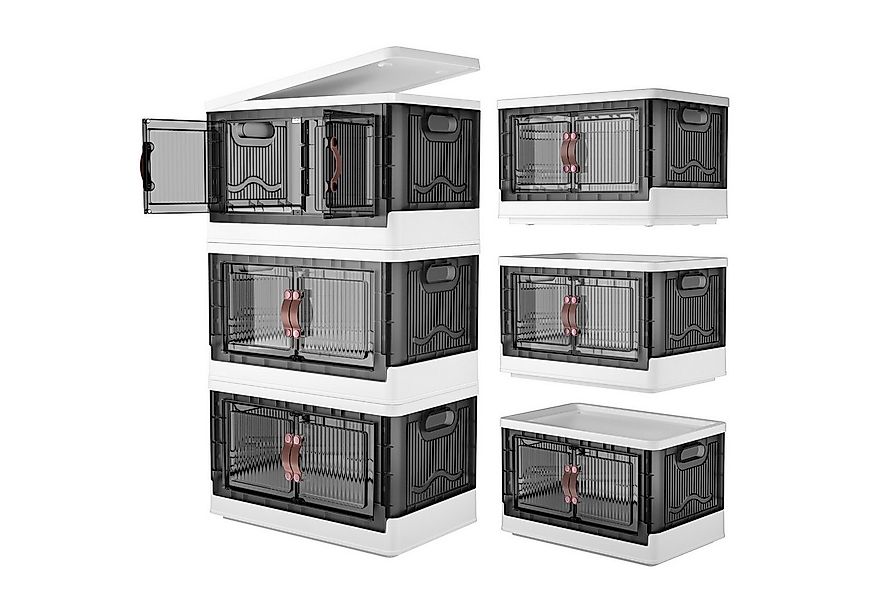 POPOLIC Aufbewahrungsbox Stapelbare Aufbewahrungsbox mit Rädern, Deckel (Ku günstig online kaufen