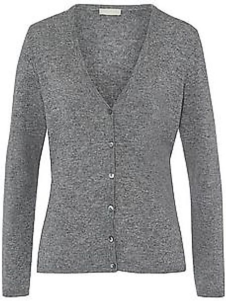 Strickjacke tiefem V-Ausschnitt Peter Hahn grau günstig online kaufen