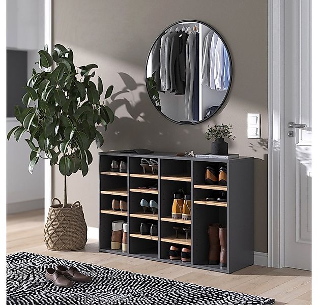 Vicco Schuhregal Lysander, Goldkraft Eiche/Anthrazit, 104 x 65.5 cm, 1-tlg. günstig online kaufen