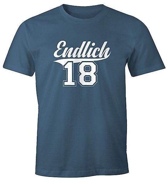 MoonWorks Print-Shirt Herren T-Shirt Geburtstag Geschenk Endlich 18 College günstig online kaufen