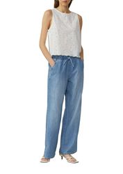 QS Weite Jeans mit elastischem Bund günstig online kaufen