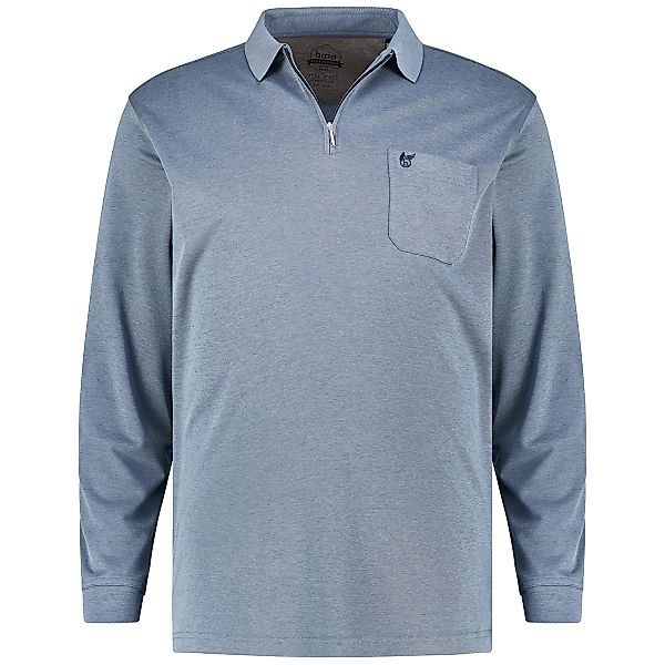 Hajo Poloshirt aus Baumwollmischung Farbe graublau Größe: 5XL günstig online kaufen