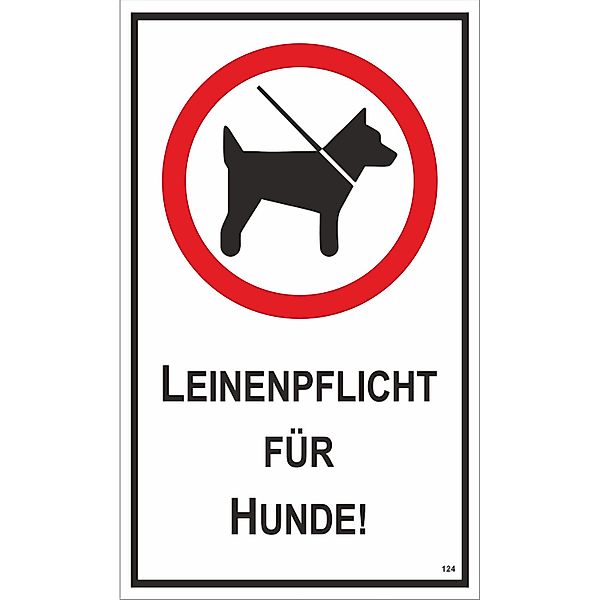 Warn- und Hinweissschild Leinenpflicht für Hunde 25 cm x 15 cm PST günstig online kaufen